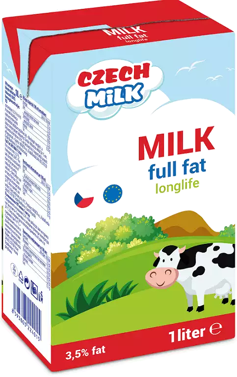 [product, image, Czech long-life full fat milk 3.5% 1 l]
